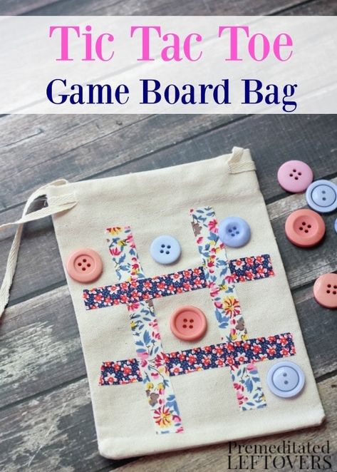 Easy Tic-Tac-Toe Travel Game Bag Tutorial - Kids will have fun with this homemade travel game bag. It is a cute and easy way to take tic-tac-toe on the go! Diy Bebe, Tic Tac Toe Game, Trendy Sewing, Sell Diy, Crafts To Make And Sell, Diy Games, Baby Diy, Mason Jar Diy, Tic Tac Toe