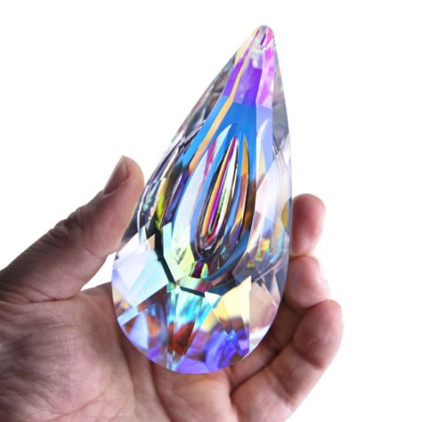 YU FENG Hanging Crystal Prism Suncatcher Ornament Window Garden Decor Colorful Faceted Crystal Glass Drop Rainbow Maker Penda Window Prism, Prism Suncatcher, Drop Chandelier, Window Garden, Hanging Crystal, Rainbow Prism, Office Garden, Crystal Suncatcher, Hanging Crystals