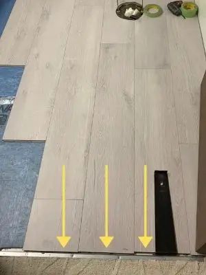 Laying Lvp Flooring Planks, Laying Lvp Flooring, Laminate Floor Patterns, Vinyl Plank Flooring Layout Pattern, How To Lay Lvp Floor, Affordable Laminate Wood Flooring, Wood Floor Layout Pattern, How To Lay Laminate Flooring, How To Lay Laminate Wood Flooring