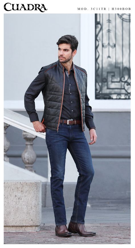 Sports Coat And Jeans, Cowboy Outfit For Men, Sport Coat Outfit, Man Dress Design, Cowboy Outfit, Boots Men Outfit, Mens Casual Suits, Boots Outfit Men, Mens Leather Clothing