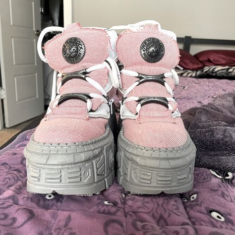 New rock boots Pink New Rock Shoes, Pink Person, New Rock Shoes, Masc Fem, New Rocks, New Rock Boots, Rock Boots, Step On Me, Pink Boots