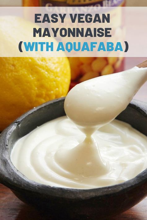 Easy Vegan Mayonnaise (With Aquafaba) Recipe | This chickpea-based mayonnaise ends up light, creamy, completely grease-free, and stiff enough to hold its shape when you mound it up, but loose enough to spread easily over a sandwich. #condiments #sides #recipes #flavorbombs #seriouseats #recipes #vegan #aquafaba Chickpea Mayo Recipe, Aquafaba Sauce, Sandwich Condiments, Chickpea Mayo, Aquafaba Mayonnaise, Vegan Mayonnaise Recipe, Aquafaba Mayo, Vegan Mayonaise, Aquafaba Recipes