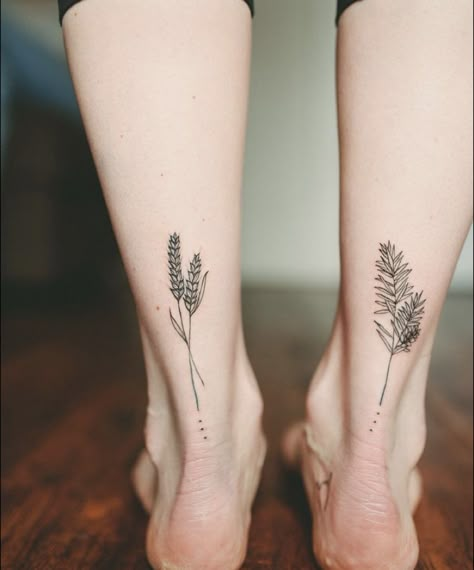 Midwest Tattoo, Wheat Tattoo, Small Inspirational Tattoos, Small Colorful Tattoos, Cute Ankle Tattoos, Ankle Tattoos For Women, Elephant Tattoo Design, Ankle Tattoos, Bone Tattoos