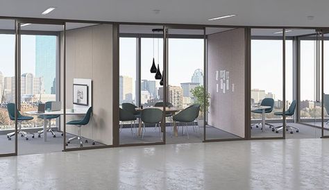 Glass Wall Office, Home Office Makeover, Cool Office Space, Movable Walls, Minimalist Home Office, Modern Workspace, Modern Office Space, Office Interior Design Modern, Glass Office