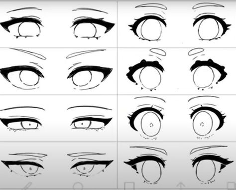 703756186288237-pin-image Illustrated guide on how to draw anime eyes in various styles, showing different shapes and expressions step-by-step. | Sky Rye Design Anime Eyes Reference Facial Expressions, Eyes Drawing Anime, Tips For Artists, How To Draw Anime Eyes, Eye Expressions, Anime Body, Anime Drawing Sketches, How To Draw Anime, Manga Eyes