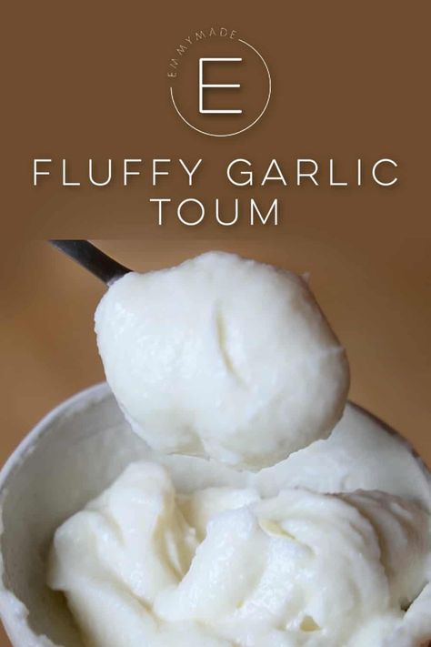 Toum - Lebanese Whipped Garlic Sauce Whipped Garlic Sauce, Bamix Recipes, Whipped Garlic Butter, Garlic Whip, Emmymade Recipes, Toum Garlic Sauce, Toum Recipe, Whipped Garlic, White Sauce Recipe