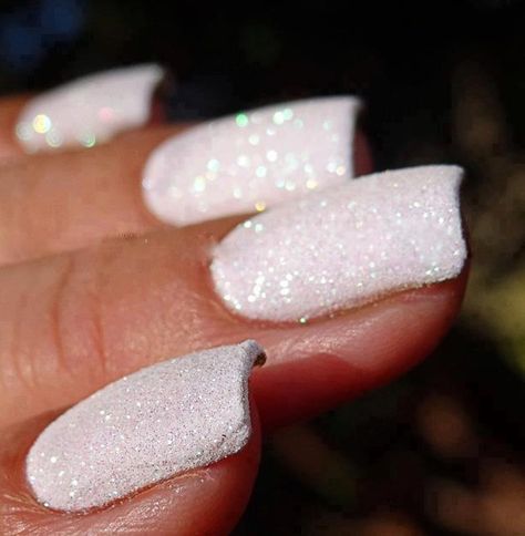 White Sparkly Nails, White Sparkle Nails, Wedding Day Nails, Snow Nails, Sugar Nails, Nails Yellow, White Glitter Nails, Glitter Gel Polish, Glitter Nail Polish