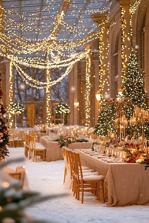 20 Stunning Winter Bride Ideas - Yeah Weddings Christmas Tent Wedding, Clear Tent Winter Wedding, Christmas Gala Decor, Plaid Wedding Ideas, Winter Wedding Aisle, Winter Wonderland Gala, Winter Wedding Outdoor, Enchanted Fairytale Wedding, Nutcracker Wedding