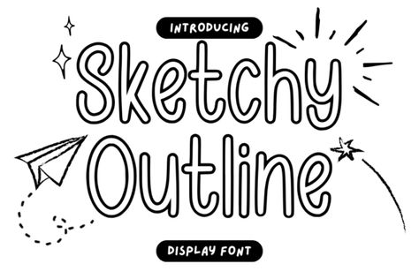 Sketchy Outline is a unique and cool display font. Whatever the topic, this font will be a great asset to your font library, as it has the potential to enhance any creation.... Outline Font, Free Handwritten Fonts, Outline Fonts, Event Signage, Aesthetic Fonts, Display Fonts, Graphic Design Fonts, Brand Fonts, Font Generator