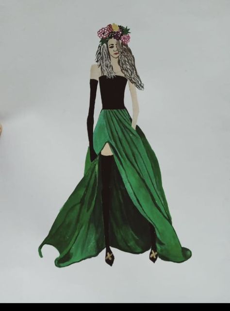 Showing Folds, pleats through colors Fashion Illustration, Illustrations, Color