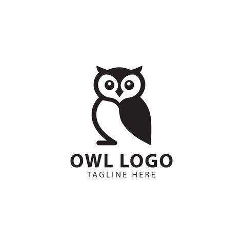 Owl logo illustration for company busine... | Premium Vector #Freepik #vector Owl Logo Illustration, Owl School, Happy Owl, Owl Graphic, Painting Logo, Owl Vector, Owl Logo, Bakery Logo, Computer Icon