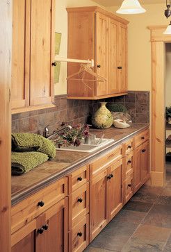 houzz+rustic+laundry+rooms | Shaker in Rustic Alder in a Honey stain - traditional - laundry room ... Modern Rustic Kitchen Cabinets, Kitchen Countertops Backsplash Ideas, Rustic Alder Kitchen Cabinets, Rustic Alder Cabinets, Rustic Alder Kitchen, Kitchen Cabinets Rustic, Alder Kitchen Cabinets, Alder Kitchen, Pine Kitchen Cabinets