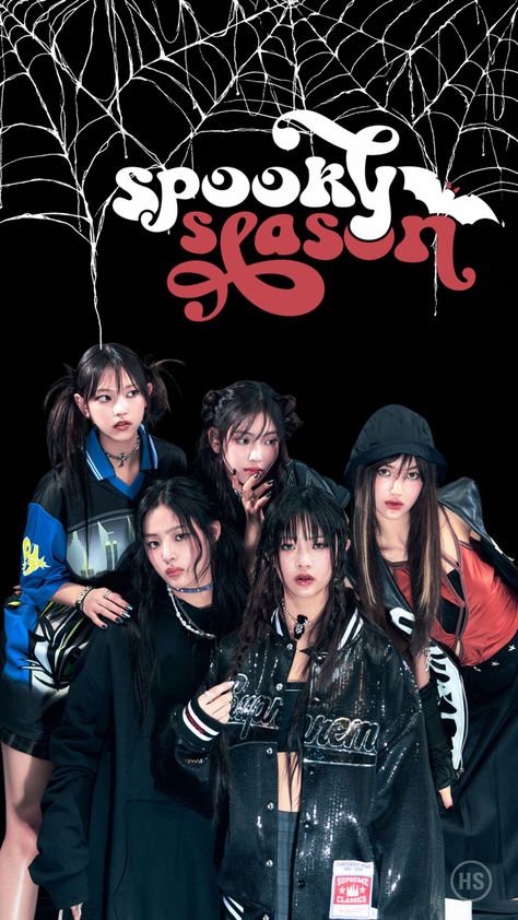 Newjeans Halloween, K Pop Halloween Wallpaper, Kpop Halloween Wallpaper, Halloween News, Halloween Poster, Halloween Wallpaper, Kpop Wallpaper, Aesthetic Wallpapers, Halloween