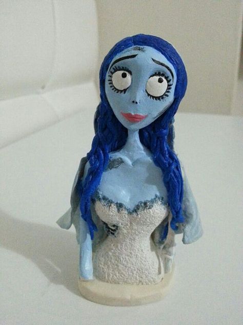 Corpse Bride Emily Sculpture Corpse Bride Characters by epppu, $25.00 Corpse Bride Clay Art, Corpse Bride Clay, Corpse Bride Characters, Corpse Bride Emily, Clay Idea, Emily Corpse Bride, Dead Bride, Fimo Ideas, Ceramics Art