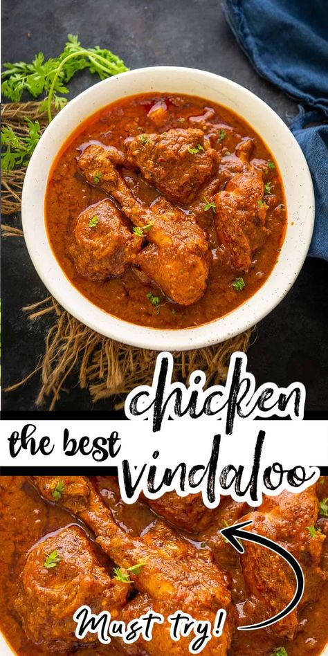 Indian Chicken Vindaloo, Best Curry Recipe Indian Dishes, Chicken Vindaloo Recipe Slow Cooker, Vindaloo Sauce Recipe, Vindaloo Recipe Vegetarian, Chicken Vindaloo Authentic, India Curry Recipes, Portugese Chicken Recipes, Traditional Indian Recipes