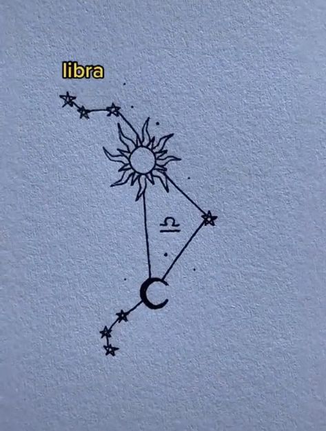 Zodiac Tattoos Libra Ideas, Libra Related Tattoos, Libra Small Tattoo Ideas, Tattoos Libra Zodiac, Libra Doodles, Libra Tattoo Aesthetic, Libra Zodiac Drawing, Libra Constellation Tattoo Minimalist, Libra Tatoos Ideas