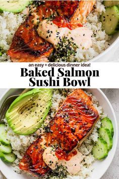 Recipes#Foodie#Cooking#HealthyRecipes#DinnerIdeas#Baking#FoodLovers#MealPrep#EasyRecipes#RecipeOfTheDay#DinnerIdeas#PopularDishes#CookingInspiration#FavoriteRecipes#EasyMeals#FoodTrends#CookingTips#BudgetRecipes#CheapRecipies#DinnerIdeas#QuickRecipes#Top10Recipies Sushi Bake Bowl, Simple Salmon Bowl, Sushi Bowls Salmon, Protein Sushi Bowls, Japanese Bbq Salmon, Emily Salmon Bowl, Salmon Bowl Sushi, Simple Salmon Bowl Recipe, Rice Fish Bowl