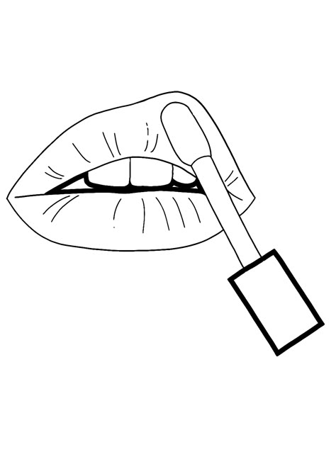 Lips - Lol Coloring Pages Makeup Drawing Easy, Lipgloss Drawing, Lip Gloss Drawing, Lip Filler Lip Gloss, Lips Coloring Pages, Makeup Coloring Pages, Printing Pictures, Coloring Pages Aesthetic, Painting Sheets