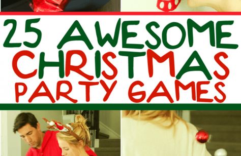 25 Christmas Party Games Minute To Win It Games Christmas, Minute To Win It Christmas, Christmas Minute To Win It, Christmas Party Games For Groups, Funny Christmas Party Games, Christmas Games To Play, Christmas Party Games For Adults, Christmas Party Ideas For Teens, Christmas Party Games For Kids