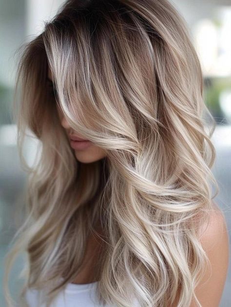 2 Tone Hair Color Blonde And Brown, Cool Brown Blonde Hair, Live In Blonde Hair, Blonde With Lowlights And Shadow Root, Pregnancy Hair Color, Darker Roots Blonde Hair Balayage, Ashy Blonde Hair Balayage, Low Maintenance Blonde Hair Balayage, Winter Blonde Balayage