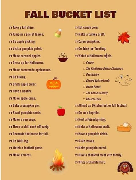 This bucket list will help you make the most of the fall season and create lasting family memories! Just don't forget your camera to document all of the fun times. Halloween Things To Do, Fall Checklist, Halloween Bucket List, Fall Mood Board, Cute Date Ideas, Fun Fall Activities, Fall Bucket List, Fall Inspo, Happy Fall Y'all