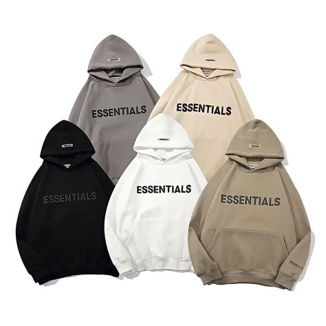 Simple Sweatshirt, Essentials Hoodie, Estilo Punk, Trendy Prints, Fall Sweatshirt, Grey Pants, Cotton Hoodie, Oversize Hoodie, White Hoodie