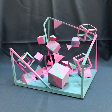 Geometric Composition Design, Cube Composition Architecture, Conceptual Model Abstract, Composition Architecture, Form And Space Architecture Model, Architecture Composition, Abstract Architecture Model, Spiral Design Art, Cube Model