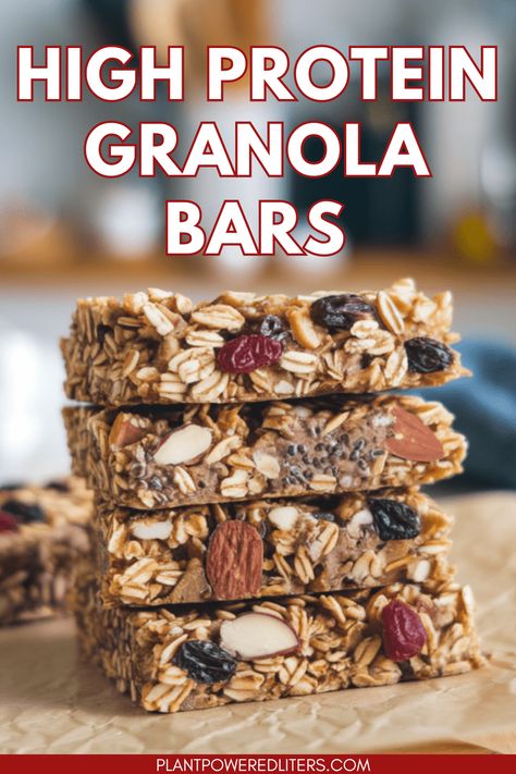 High-Protein Granola Bars High Protein Granola Bar Recipe, High Protein Granola Bars, Protein Granola Bar Recipe, High Protein Granola, High Protein Snack Recipes, Protein Granola Bars, Protein Granola, High Protein Bars, Granola Recipe Bars