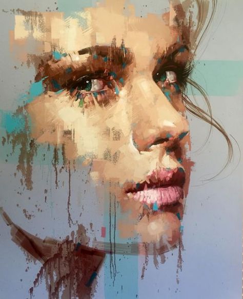 “https://t.co/fYZgnzFuT3” Jimmy Law, Awesome Paintings, Abstract Portrait Painting, 얼굴 그리기, Modern Portraits, A Level Art, Abstract Portrait, 인물 사진, Painting Style