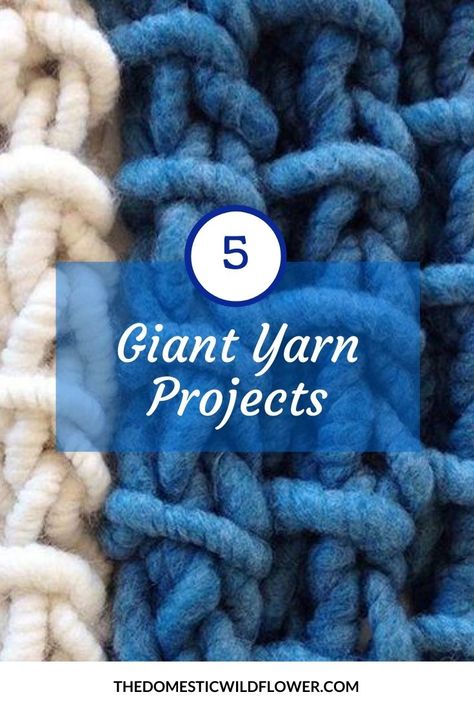 This post will share the 5 Giant Yarn Projects Ebook, the projects within, resources for scoring your own giant yarn (and giant hooks!) and inspiration to get started with giant crochet projects. Crocheting With Large Yarn, Crochet With Large Yarn, Big Hook Crochet Projects, Size 7 Jumbo Yarn Projects, Jumbo Knitting Patterns, Jumbo Yarn Knitting Patterns, Jumbo Yarn Projects Crochet, Jumbo Yarn Crochet Ideas, Fat Yarn Ideas