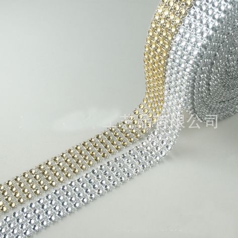 Decoration Event, Rhinestone Ribbon, Crystals Beads, Ribbon Wedding, Travel Supplies, Document Storage, Home Decor Wedding, Ribbon Wrap, Wedding Ribbon