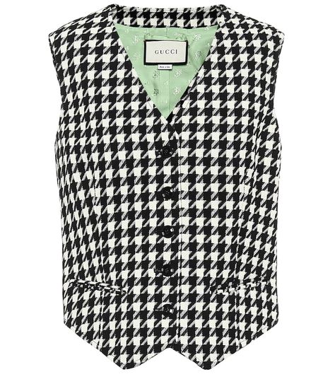 Houndstooth Wool And Cotton Vest - Gucci | Mytheresa Gucci Pouch, Spring Summer Fashion Trends, Gucci Outfits, 2020 Fashion Trends, Black Houndstooth, Cotton Vest, 2020 Trends, 2020 Fashion, Summer Fashion Trends