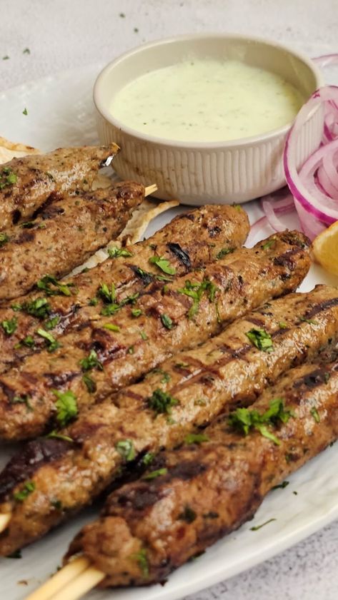 Seekh Kebabs – Pakistani Recipe - Sugar Spice & More Kebab Meat Recipe, Lamb Seekh Kebab Recipe, Kebab In Oven, Beef Kebab Recipes, Seekh Kebab Recipes, Shish Kebabs, Continental Cuisine, Seekh Kebabs, Seekh Kebab