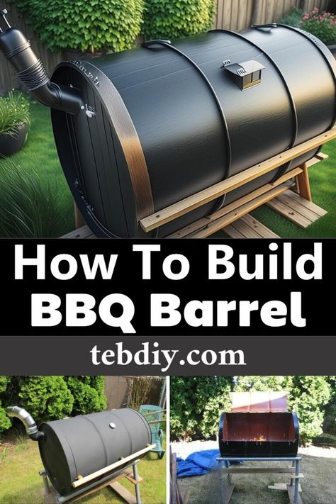 How To Build Your Own BBQ Barrel Step By Step Bbq Diy Ideas, 55 Gallon Drum Ideas, Build Your Own Smoker, Bbq Spit, Barrel Grill, Barrel Bbq, Barrel Smoker, Kites For Kids, Barbecue Pit