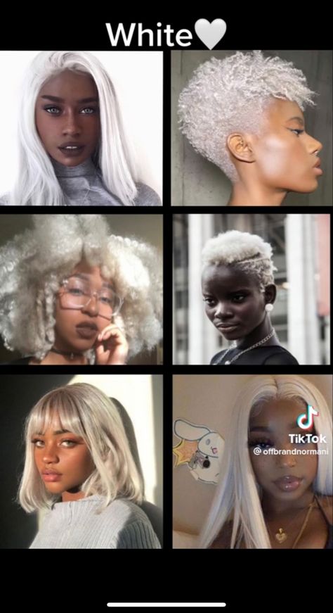 Dyed White Hair, Afro Wedding Hairstyles, Hush Cut, Cute Hair Colors, Hairstyle Names, Quick Natural Hair Styles, Hair Dyes, Dyed Hair Inspiration, Braided Hairstyles For Teens