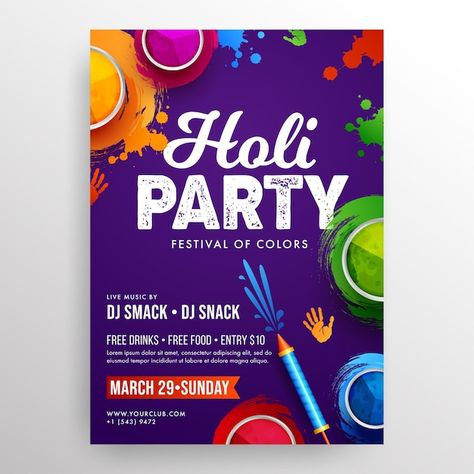 Holi party flyer | Premium Vector #Freepik #vector #holi-background #holi-splash #holi-colors #holi Holi 2023, 2023 Party, Holi Party, Color Festival, Happy Holi, My Sunshine, Party Flyer, Invitation Card, Love You So Much