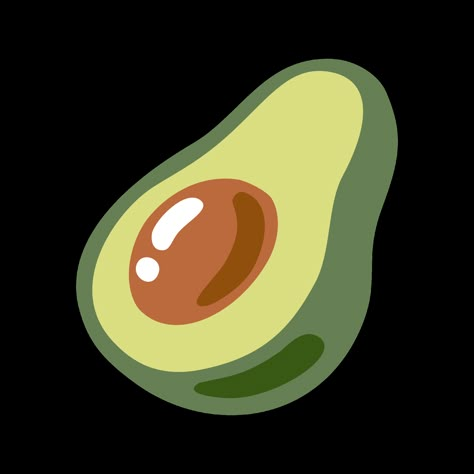 Avocado, green fruit with brown pills, flat style. Food Clipart, Green Fruit, Avocado Green, Flat Style, Flat Illustration, Cute Food, Fashion Flats, Free Png, 그림 그리기