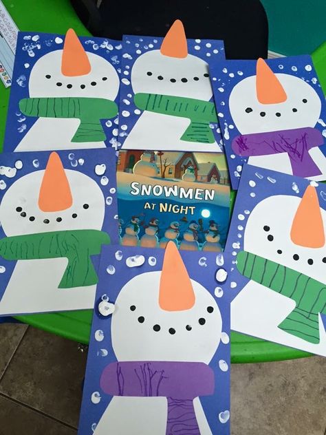 Snowman Books Preschool, Snowmen At Night Activities Preschool, Snowmen At Night Art, Snowman At Night Craft, Snowman At Night Activities, Snowman Art Preschool, The Snowy Day Craft, Snowmen At Night Craft, Snowmen At Night Activities