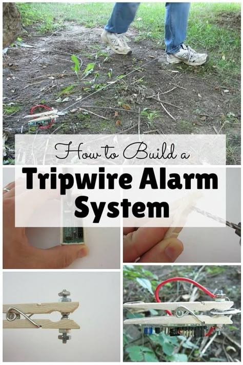 Property Security Ideas, Tripwire Alarm Diy, Trip Wire Alarm Diy, Living Without Electricity, Trip Wire Alarm, Trip Wire, Booby Traps, Survival Skills Emergency Preparedness, An Intruder