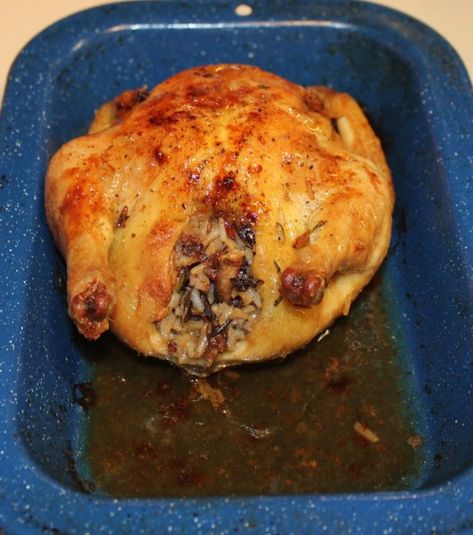 Cornish Hens Stuffed With Dressing, Cooking Cornish Hens, Cornish Game Hen Recipes, Mushroom Stuffing, Cornish Game Hens, Wild Mushroom Recipes, Cornish Hen Recipe, Chicken Lombardy, Game Hens