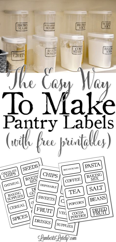 This is such a great DIY for how to make clear pantry labels...there are even free farmhouse-style printable labels included! She simply uses packing tape to make these, without a vinyl cutter/Cricut. Very vintage looking! Clear Pantry Labels, Editable Pantry Labels, Pantry Labels Printable, Diy Pantry Labels, Free Pantry Labels, Canister Labels, Kitchen Labels, Diy Pantry, Diy Labels