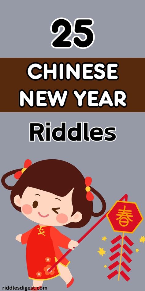 Celebrate the Lunar New Year with 25+ fun Chinese New Year riddles! 🧧✨ Perfect for family gatherings and party games. Discover more festive fun on our blog! Chinese New Year Games, New Year Games, Chinese New Year Ideas, Riddles For Adults, Chinese New Year Party, New Year's Games, New Year Ideas, New Year Crafts, Chinese New Year Crafts