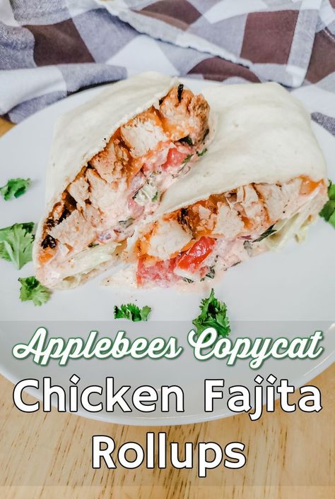 applebees copycot recipe chicken fajita rollups Copycat Applebees Chicken Fajita Rollup, Copycat Wrap Recipes, Chicken Fajita Rollup Applebees, Applebees Chicken Fajita Rollup Recipe, Applebees Copycat Recipes Chicken, Chicken Fajita Rollup Recipe, Applebees Chicken, Chicken Tortilla Wraps, Fresh Ingredient Recipes