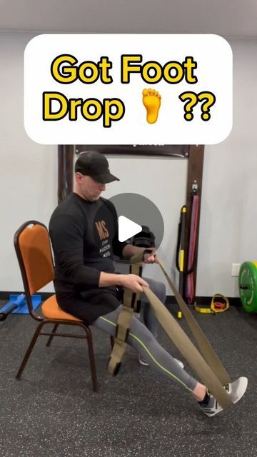 The MS Gym on Instagram: "SEATED DORSIFLEXION STRETCH   Two of main causes for foot drop is spasticity and flaccidity of the muscles in the back of your   lower leg.    Both of these causes can lead to too much plantarflexion (pointing of the toes).    An effective way to counteract plantarflexion is to do a dynamic mobilization of your ankle joint.    This can be done seated or standing. The key is to keep your foot planted and then BEND YOUR   KNEE.    As you do this, go slow, hold the stretch for a bit, and don’t worry about how far you can   stretch.    This drill can be practiced all day long any time you are seated in a chair.    This will help you counteract:  - Foot drop  - Ankle stiffness  - Pain in the ankle and knee  - Poor balance   Have fun! #movementismedicine #multiplesclero Foot Drop Exercises Muscle, Drop Foot Exercises, Ankle Dorsiflexion, Foot Drop Exercises, Muscles In The Back, Wall Yoga, Therapy Exercises, Foot Exercises, Physical Therapy Exercises