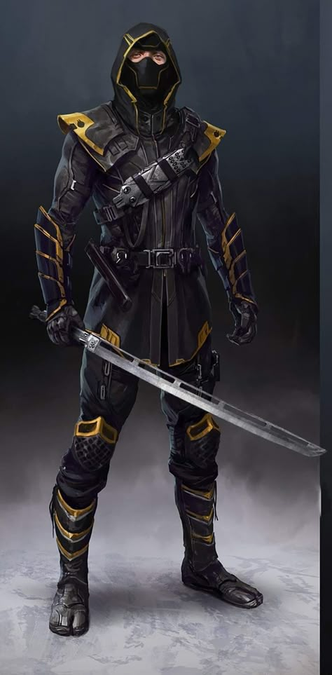 Marvel Ronin Art, Ronin Marvel Art, Ninja Suit Design, Tactical Superhero, Hawkeye Concept Art, Ronin Character Design, Vigilante Suit Design, Ninja Concept Art, Ronin Marvel