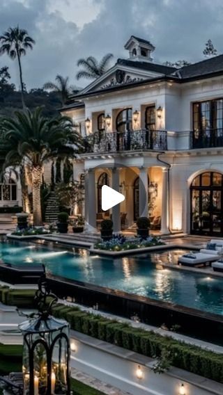 Architectural & Interior Design on Instagram: "French-style mansion in Beverly Hills by @aiforarchitects Discover Art Deco splendor with bold black accents, lush gardens, and timeless elegance. 🏰🌿 
•
#LuxuryInteriors #MansionLife #LuxuryHomes #ElegantLiving #DreamHome #MansionGoals" French Style Mansion, Mansion In Beverly Hills, Architectural Interior, Elegant Living, Lush Garden, Black Accents, Bold Black, French Style, Luxury Interior