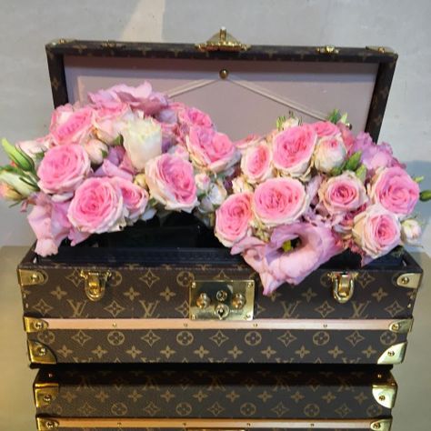 Lv Trunk, Pink Villa, Visual Gallery, Louis Vuitton Trunk, Furniture Flip, Pink Room, Flipping Furniture, Flower Shop, Cherry Blossom