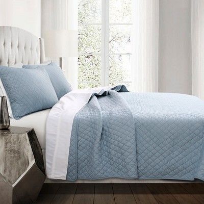 3pc King Ava Diamond Oversized Cotton Quilt Set Blue - Lush Decor : Target Oversized Quilt, King Quilt Sets, Cotton Quilt Set, Lush Decor, Blue Quilts, King Quilt, Quilt Set, Queen Quilt, Quilt Sets Bedding