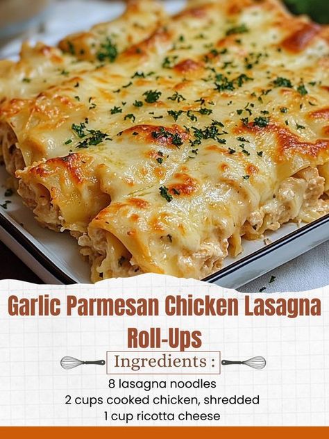 Chicken Lasagna Roll Ups, Creative Cookery, Chicken Lasagna Rolls, Best Freeze Dried Food, Chicken Shredded, Paula Dean, Lasagna Roll, Lasagna Rollups, Lasagna Noodles