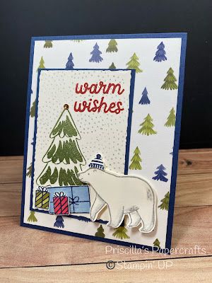 Stampin Up Beary Cute Cards, Stampin Up Beary Cute, Beary Christmas Stampin Up Cards, Beary Cute Stampin Up Cards, Polar Bear Christmas Cards, Heartfelt Hexagon, Beary Christmas, Paper Flower Wall Hanging, Beary Cute